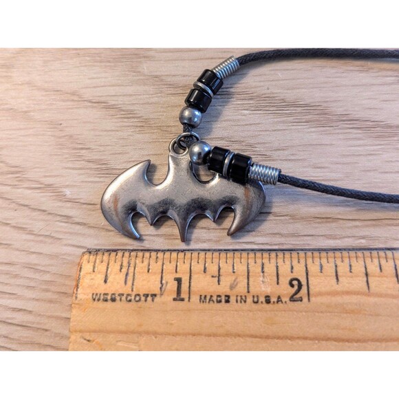 Batman Six Flags Discovery Kingdom Silver Pendant Rope Necklace - Picture 4 of 6